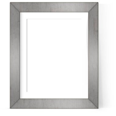 Sade arkaplanda izole edilmiş gümüş duvar çerçevesinin boş biçimi, varlık elemanlarınıza uygundur.