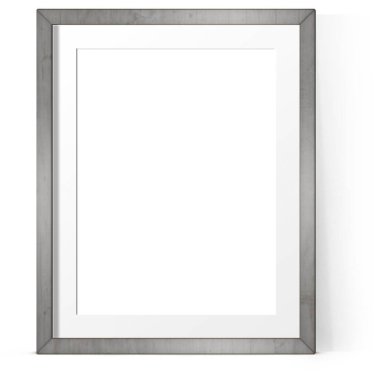 Sade arkaplanda izole edilmiş gümüş duvar çerçevesinin boş biçimi, varlık elemanlarınıza uygundur.