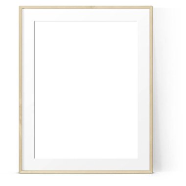 Boş tahta resim çerçevesinin çeşitli biçimi sade arkaplanda izole edilmiş, varlık elementleriniz için uygun.