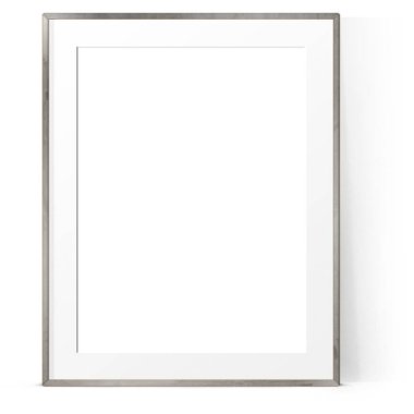 Sade arkaplanda izole edilmiş gümüş duvar çerçevesinin boş biçimi, varlık elemanlarınıza uygundur.