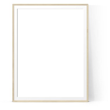 Boş tahta resim çerçevesinin çeşitli biçimi sade arkaplanda izole edilmiş, varlık elementleriniz için uygun.