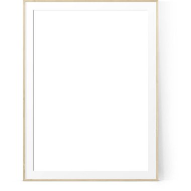 Boş tahta resim çerçevesinin çeşitli biçimi sade arkaplanda izole edilmiş, varlık elementleriniz için uygun.