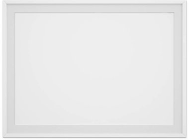 Sade arkaplanda izole edilmiş beyaz manzara fotoğraf çerçevesini kapat.