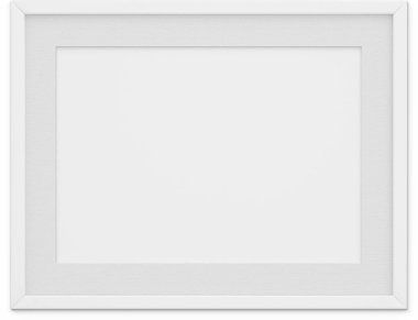 Sade arkaplanda izole edilmiş beyaz manzara fotoğraf çerçevesini kapat.
