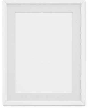 Sade arkaplanda izole edilmiş beyaz resim çerçevesini kapat.