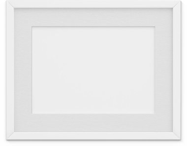 Sade arkaplanda izole edilmiş beyaz manzara fotoğraf çerçevesini kapat.