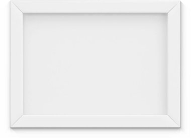 Sade arkaplanda izole edilmiş beyaz manzara fotoğraf çerçevesini kapat.