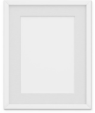 Sade arkaplanda izole edilmiş beyaz resim çerçevesini kapat.