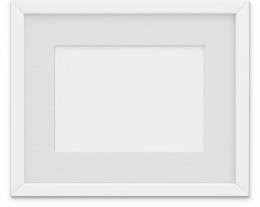 Sade arkaplanda izole edilmiş beyaz manzara fotoğraf çerçevesini kapat.