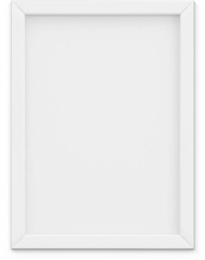 Sade arkaplanda izole edilmiş beyaz resim çerçevesini kapat.