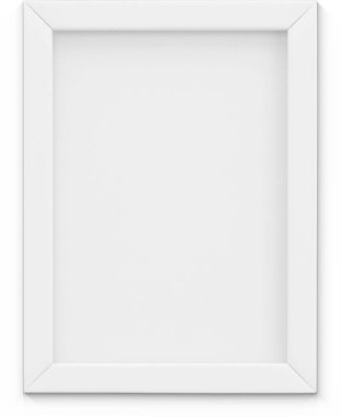 Sade arkaplanda izole edilmiş beyaz resim çerçevesini kapat.