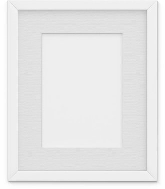 Sade arkaplanda izole edilmiş beyaz resim çerçevesini kapat.