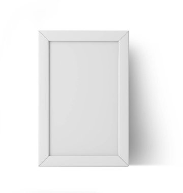 Proje elementiniz için sade bir arkaplan üzerinde boş bir beyaz fotoğraf çerçevesi görüntüleyin.