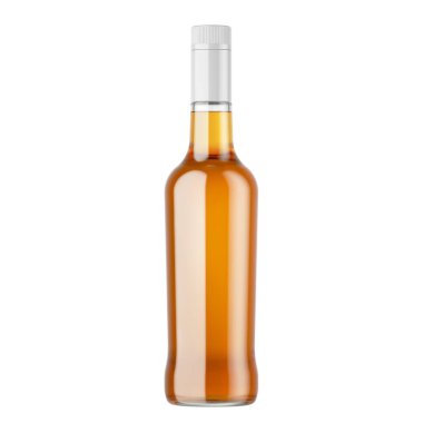 Beyaz arka planda izole edilmiş şarap şişesi kavramı, basit bir proje için kullanılabilir.