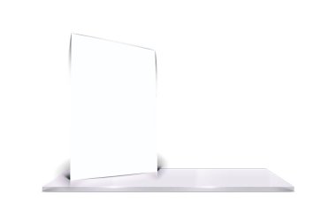 Beyaz arkaplanda izole edilmiş boş beyaz broşür kavramı, basit proje için kullanılabilir.