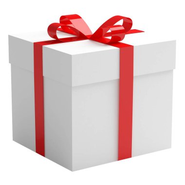 Projeniz için basit bir unsur olan sade arka planda izole edilmiş beyaz hediye kutusu konsepti.