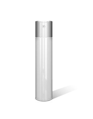 Sade arka planda izole edilmiş kozmetik saç spreyi ürününü kapat.