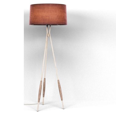 Sade arka planda izole edilmiş ev içi lamba kavramı.