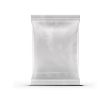 Atıştırmalık folyo konsepti arka planda izole edilmiş, gıda projesi için uygun..