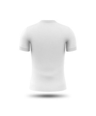 Beyaz arka planda izole edilmiş beyaz adam futbol tişörtü gibi gerçekçi bir kavram, basit bir proje için kullanılabilir.