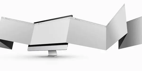 Realistic Concept Web Display Computer Isolated White Background Can Use — Stock Photo, Image