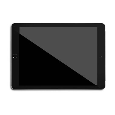 Saydam arkaplan üzerinde gerçekçi izole edilmiş parlak tablet. Sahne projeleri için uygun element.