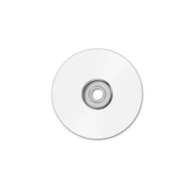 Boş beyaz CD plakası izole edildi.