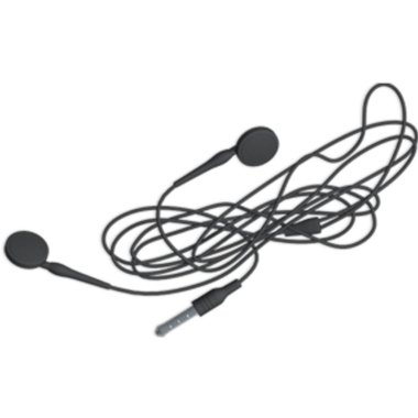 Gerçekçi kulaklık, şeffaf arkaplanda izole edildi. Elektronik sahne projesi için uygun element.