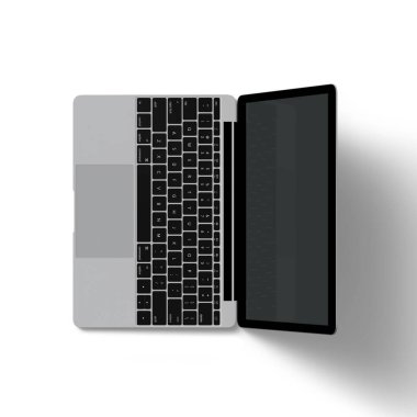 Beyaz arkaplanda izole edilmiş dizüstü bilgisayarı kapat.