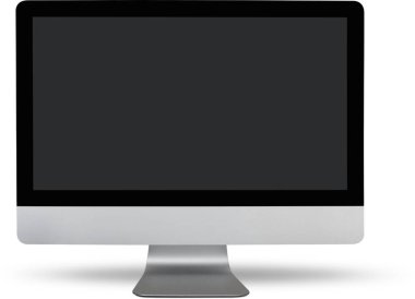 Elektronik sahneler projesi için uygun olan saydam arkaplan üzerinde gerçekçi bir pc monitörü izole edildi..