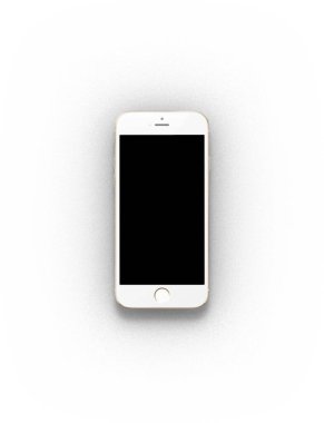 Öge projeniz için uygun sade arkaplan üzerindeki izole akıllı telefonu kapat.