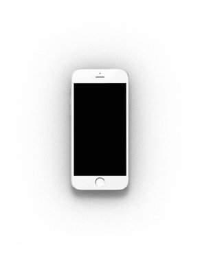 Öge projeniz için uygun sade arkaplan üzerindeki izole akıllı telefonu kapat.