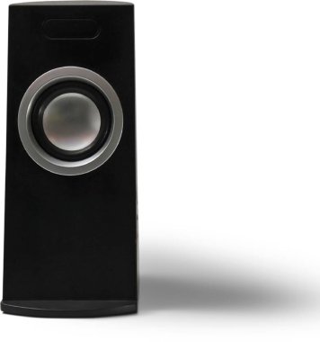 Gerçekçi konuşmacı şeffaf arkaplanda izole edildi. Sahne projeleri için uygun unsur