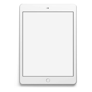 Gerçekçi tablet aygıtı şeffaf arkaplanda izole edildi. Elektronik sahneler projesi için uygun element.