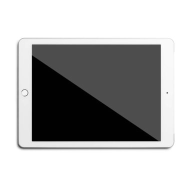 Saydam arkaplan üzerinde gerçekçi izole edilmiş parlak tablet. Sahne projeleri için uygun element.