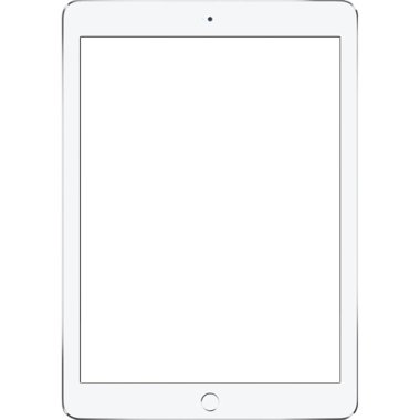 Gerçekçi tablet aygıtı şeffaf arkaplanda izole edildi. Elektronik sahneler projesi için uygun element.