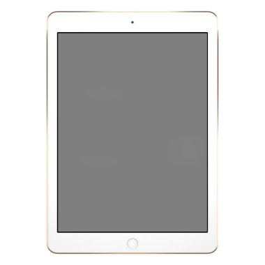 Gerçekçi tablet aygıtı şeffaf arkaplanda izole edildi. Elektronik sahneler projesi için uygun element.