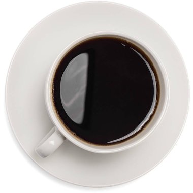 Şeffaf arkaplanda izole edilmiş gerçekçi görünümlü kahve fincanı, sahne projeleri için uygun element.