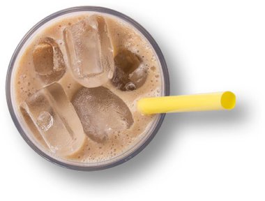 Üst manzara samanla izole edilmiş taze meyve suyu.