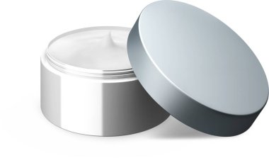 Boş renkli kozmetik kavanozu modeli.