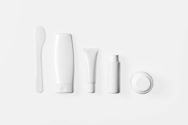 Projen için kozmetik şişesi ve kutu modeli..