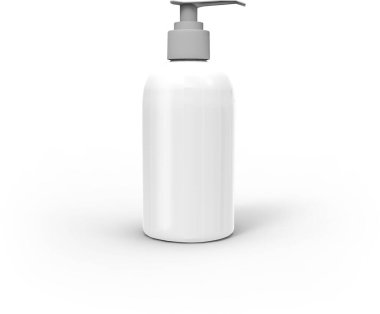 Sade arka planda izole edilmiş ürününüz için çeşitli sade beyaz kozmetik paketleme.