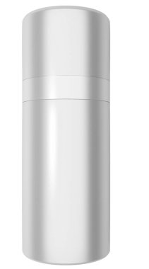 Sade arka planda izole edilmiş ürününüz için çeşitli sade beyaz kozmetik paketleme.