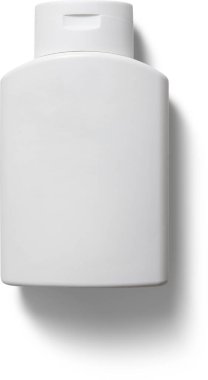 Şampuan şişesinden izole edilmiş yakın görüntü.