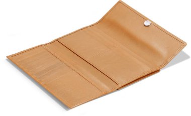 Günlük kullanım için izole edilmiş deri cüzdanı kapat.