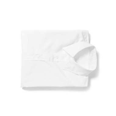 Beyaz arkaplanda izole edilmiş beyaz gömlek kapat.