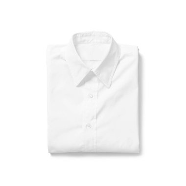 Beyaz arkaplanda izole edilmiş beyaz gömlek kapat.