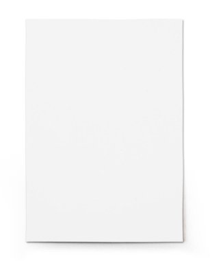 Boş beyaz kağıt sabit model konsepti için izole edilmiş.