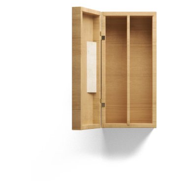 Gerçekçi yaratıcı kutu şeffaf arkaplanda izole edildi. Sahne projesi için uygun unsur.