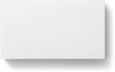 Üst görünüm boş beyaz kart destesinden izole edilmiş.